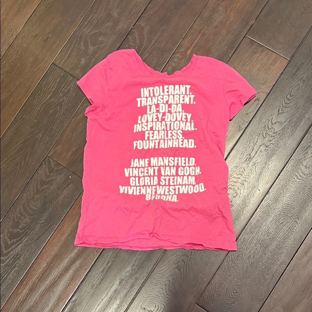 E.vil Pink Graphic T-Shirt Size S